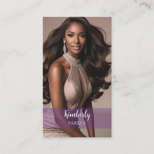 カラーパープルポップ・アートのグラディエントの名刺 名刺 (正面)