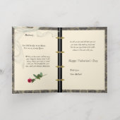 カラービクトリアンフォイルのバレンタインカード 箔グリーティングカード (内側レイダウン)