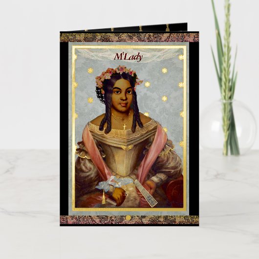 カラービクトリアンフォイルのバレンタインカード 箔グリーティングカード (正面)