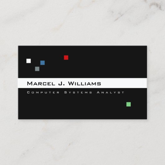 カラーピクセルモダンプロフェッショナルblk. 名刺 (正面)