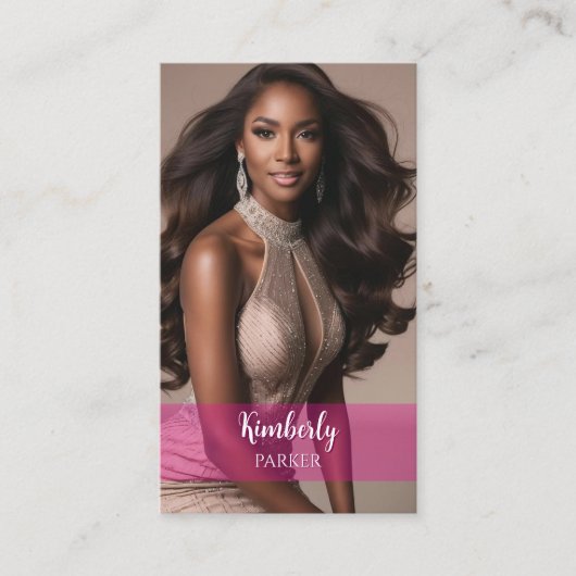 カラーピンクポップ・アートのグラデーション名刺 名刺 (正面)