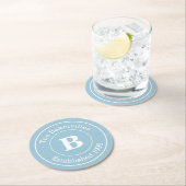 カラーファミリーモノグラム名と年を選択 ラウンドペーパーコースター (インサイチュ)