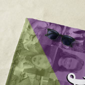 カラーファンキーオーバーレイ写真コラージュ最大16枚 ビーチタオル (インサイチュ)