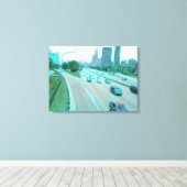 カラーフォイルのシカゴ交通 キャンバスプリント (インサイチュ (ウッドフロア))