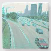 カラーフォイルのシカゴ交通 ストーンコースター (正面)