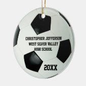 カラーフォトサッカーボールスポーツ セラミックオーナメント (左)