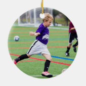 カラーフォトサッカーボールスポーツ セラミックオーナメント (裏面)