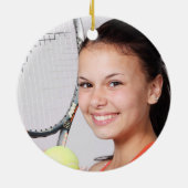 カラーフォトテニスボールスポーツ セラミックオーナメント (裏面)