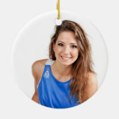 カラーフォトバスケットボールのスポーツ番号 セラミックオーナメント (裏面)