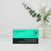 カラーフッター – ターコイズと黒 名刺 (スタンド正面)