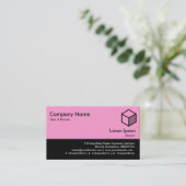 カラーフッター – ピンクと黒 名刺 (スタンド正面)