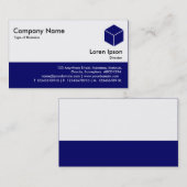 カラーフッター – 深いネイビー 名刺 (正面/裏面)