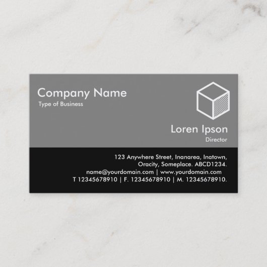 カラーフッター – 50pcグレーと黒 名刺 (正面)