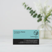 カラーフッター – Lt青（緑）と黒 名刺 (スタンド正面)