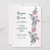 カラーフラワーシンプルカード結婚式招待状カード 招待状 (正面)