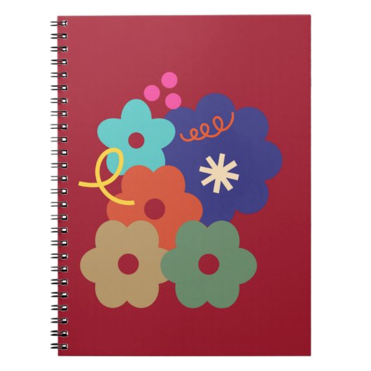 カラーフラワーズデザイン通知ブロック ノートブック (正面)
