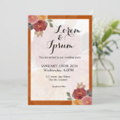 カラーフラワーデザインシンプル結婚式招待状 招待状 (スタンド正面)