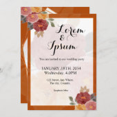 カラーフラワーデザインシンプル結婚式招待状 招待状 (正面/裏面)