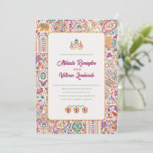 カラーフルインディアン結婚スタイル 招待状 (スタンド正面)