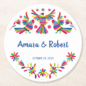 カラーフルオトミメキシコ ラウンドペーパーコースター (正面)