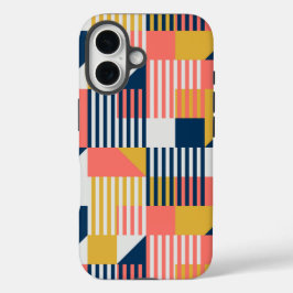 カラーフルジオメトリックデザイン iPhone 16ケース