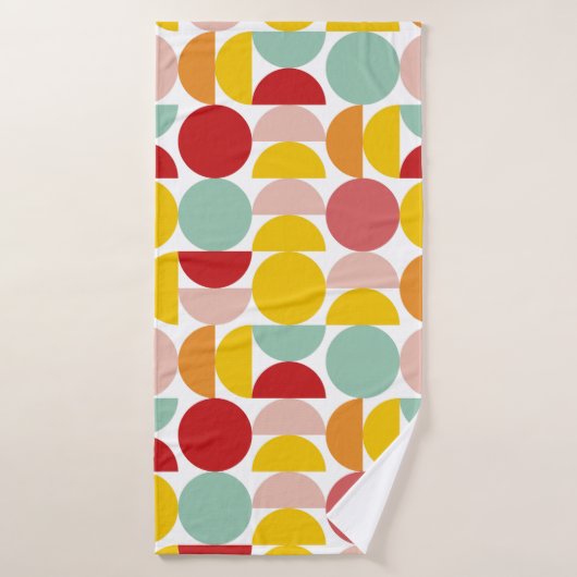 カラーフルジオメトリック抽象芸術バウハウス バスタオル (バスタオル)