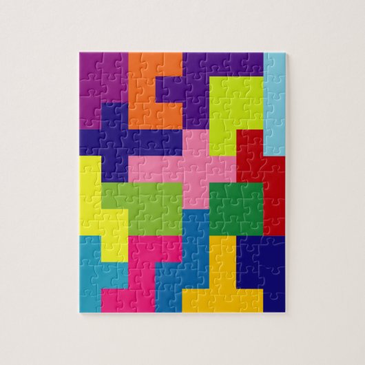 カラーフルパズル頭脳概念 ジグソーパズル (縦)
