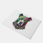 カラーフルピットブル ドアマット (アングル)