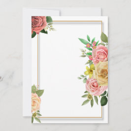 カラーフルフローラ結婚式招待状テンプレート 招待状