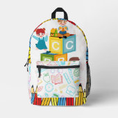 カラーフルペンシャル プリントバックパック (正面)