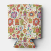 カラーフローラとフクロウ 缶クーラー (裏面)