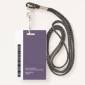 カラーブモダンロックロゴ従業員名バーコード バッジ (裏面ランヤード)