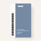 カラーブモダンロックロゴ従業員名バーコード バッジ (裏面)