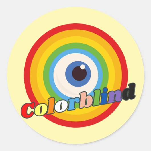 カラーブラインド – レインボーアイボール ラウンドシール (正面)