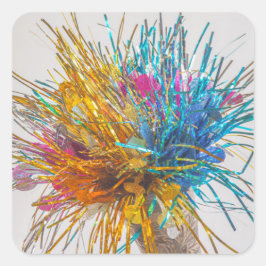 カラーブラストお祝い新年パーティーシール スクエアシール