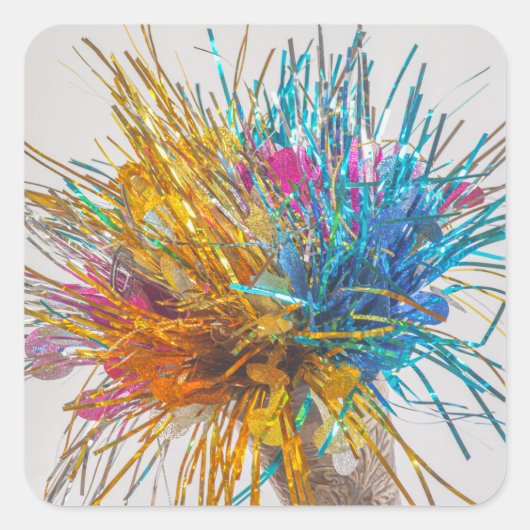 カラーブラストお祝い新年パーティーシール スクエアシール (正面)