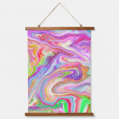 カラーブラスト大理石の流体アートぶら下がったのタペストリー 吊り下げ型タペストリー (正面)