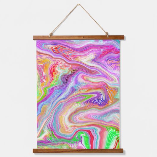 カラーブラスト大理石の流体アートぶら下がったのタペストリー 吊り下げ型タペストリー (正面)