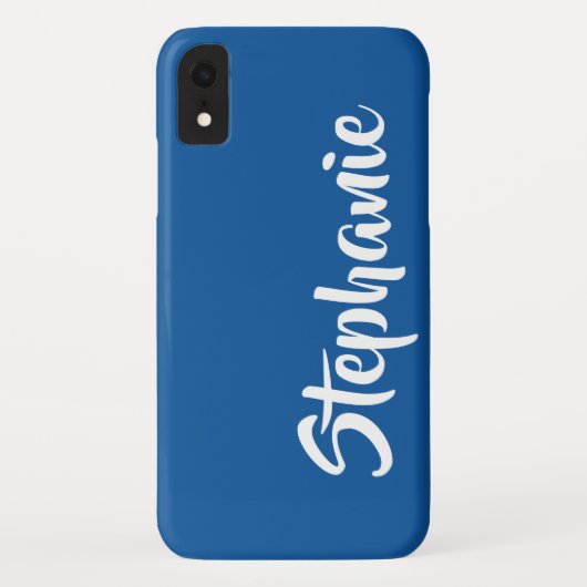 カラーブルーのミニマリストジャンボ名を選択 Case-Mate iPhoneケース (裏面)