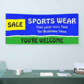 カラーブルー王室のイエローとストライプアイディア+お使いの製品 横断幕 (トレードショー)