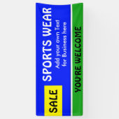 カラーブルー王室のイエローとストライプアイディア+お使いの製品 横断幕 (縦)