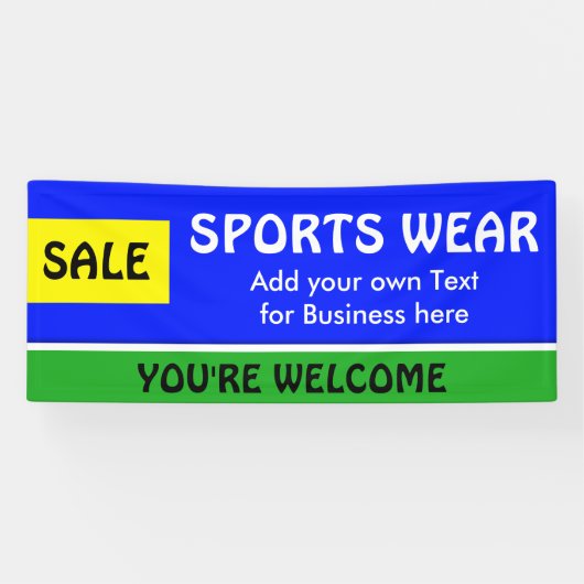 カラーブルー王室のイエローとストライプアイディア+お使いの製品 横断幕 (横)