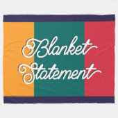 カラーブロッおもしろいクキャプショカラフルンCozyステートメント フリースブランケット (正面(横))