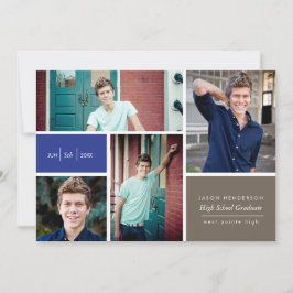 カラーブロックのグラデーションの発表 招待状