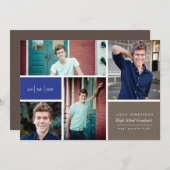 カラーブロックのグラデーションの発表 招待状 (正面/裏面)