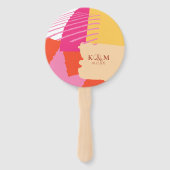 カラーブロックウェディングパーティー夏ID740 ハンドファン (正面)