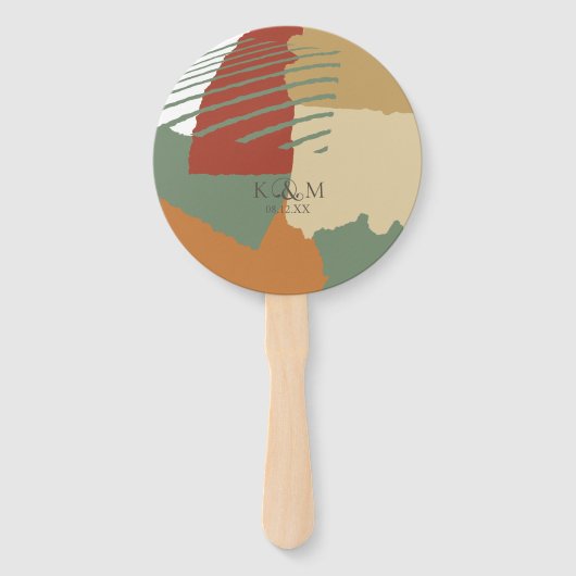 カラーブロックウェディングパーティー秋ID740 ハンドファン (正面)