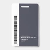 カラーブロックカスタムロゴ従業員名バーコード バッジ (裏面)
