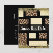 カラーブロッククリームアイボリーブラックヒョウのチーズ 案内ポストカード (正面/裏面)