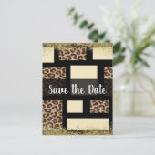 カラーブロッククリームアイボリーブラックヒョウのチーズ 案内ポストカード (スタンド正面)